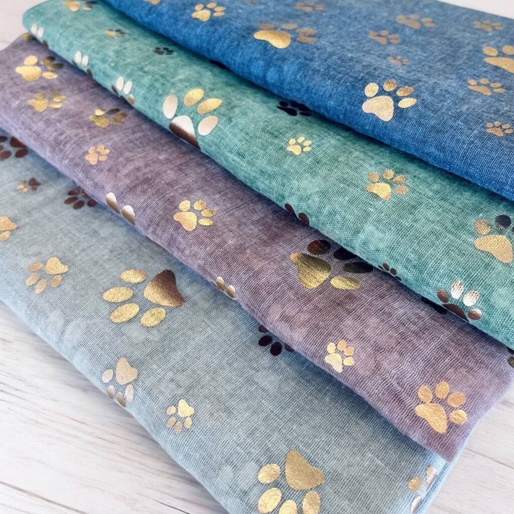 Metallic Paw Print Scarf