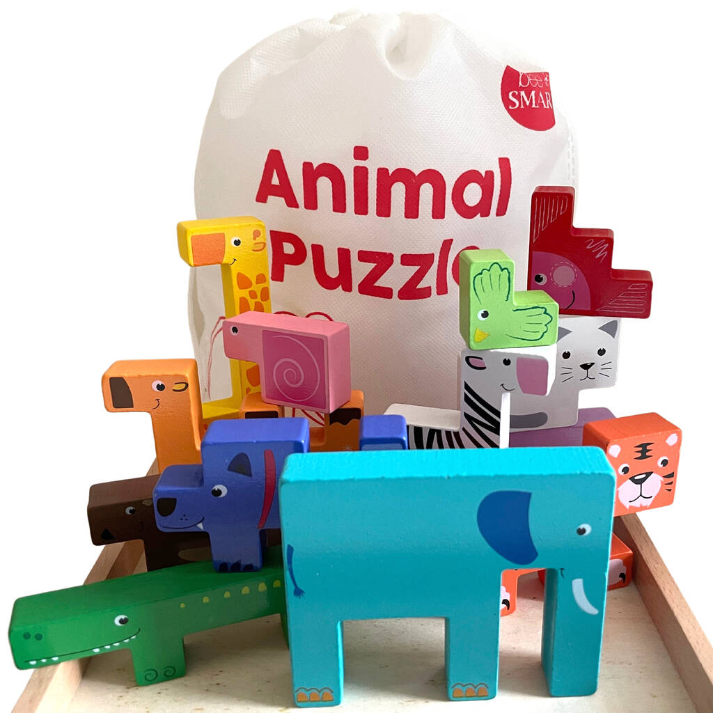 Wooden Animal Stacking And Balancing Puzzle Set