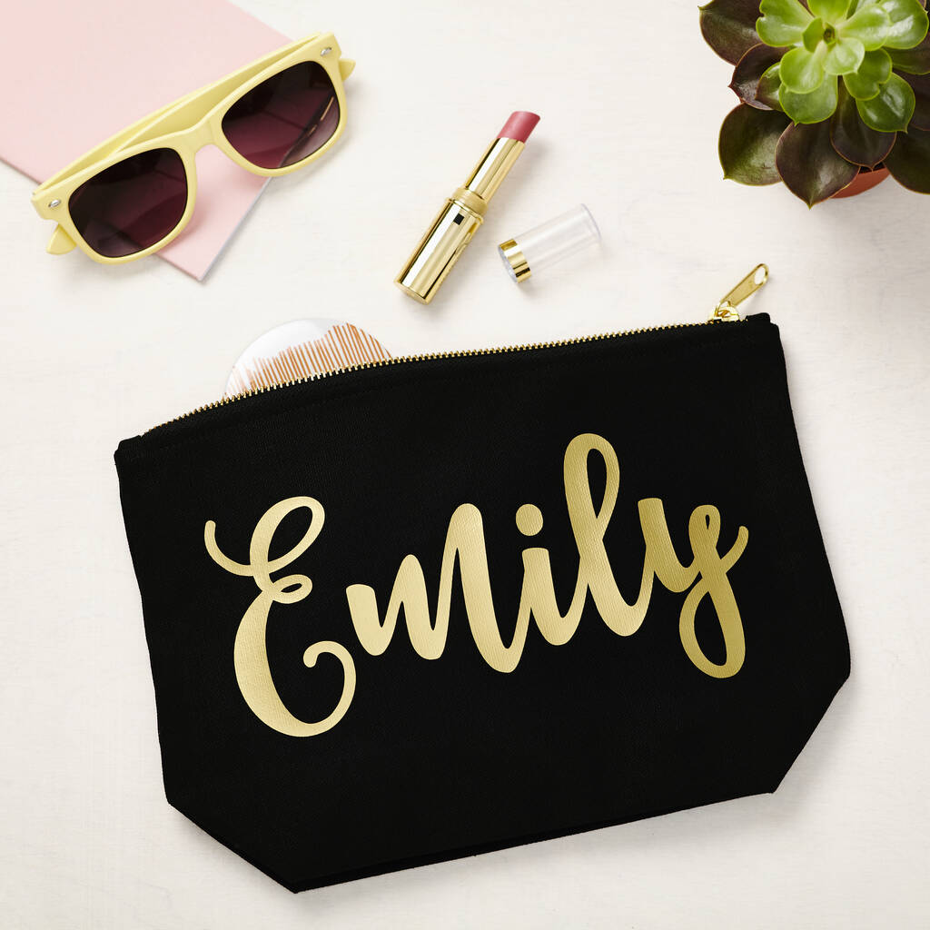 Personalised Black Make Up Case