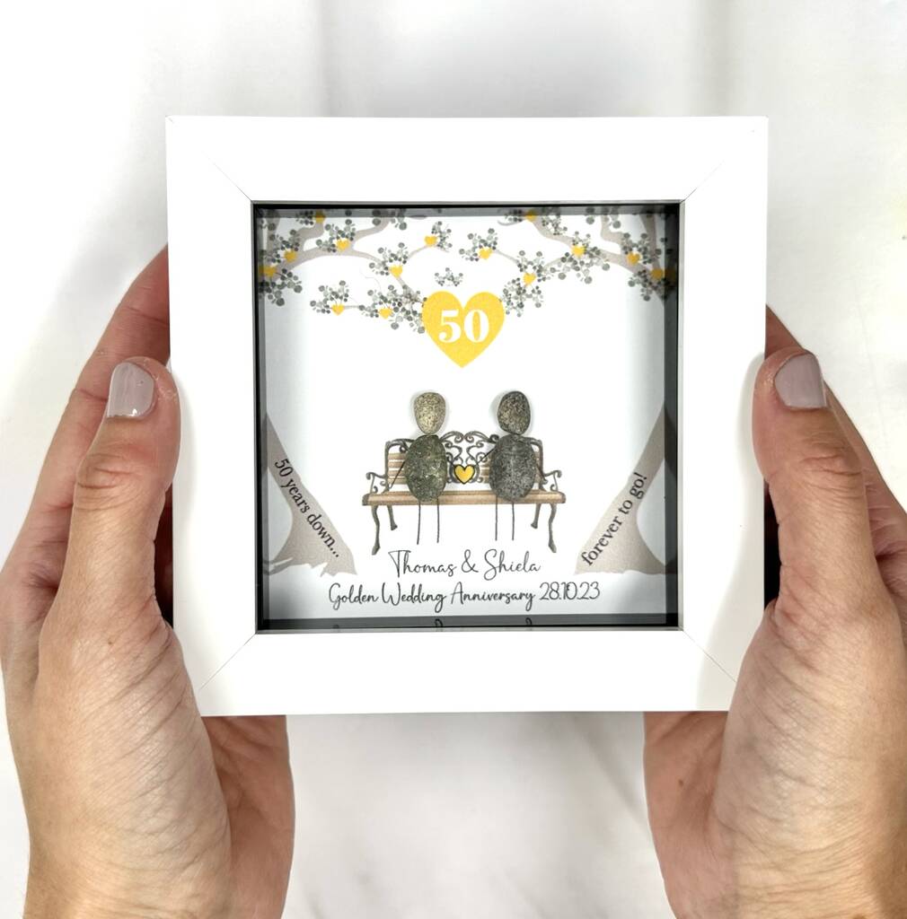 Personalised Golden Anniversary 50 Years Pebble Picture