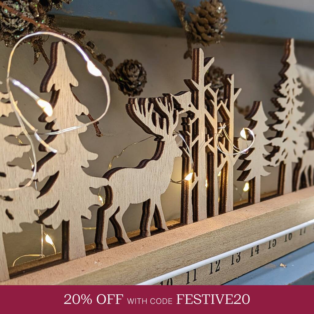 Wooden Nordic Christmas Advent Countdown Calender