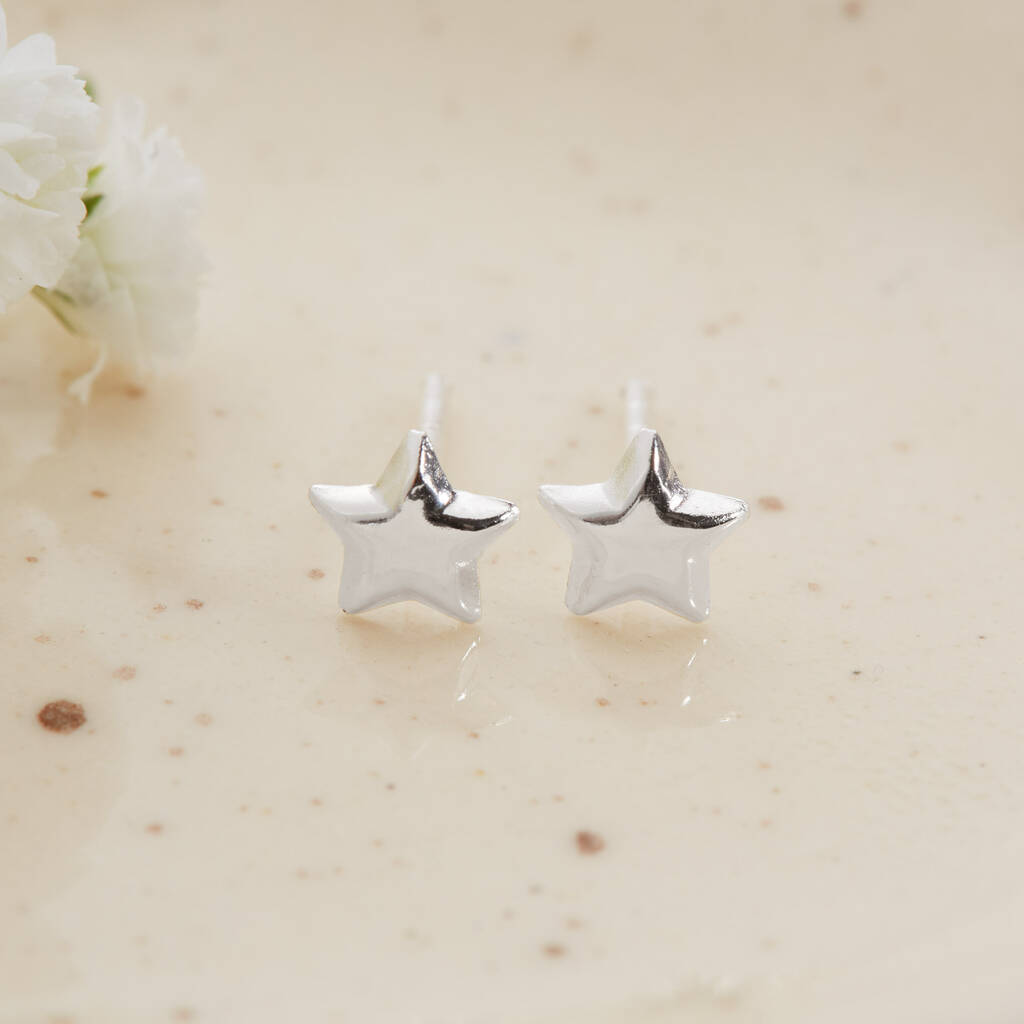 Tiny Sterling Silver Star Earrings