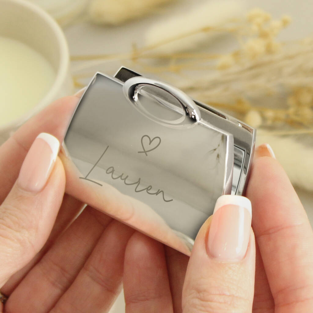 Personalised Handbag Compact Mirror Gift