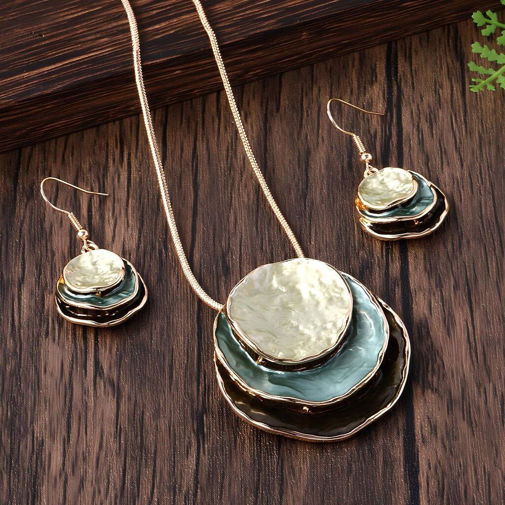 Boho Jewellery Gift Set Layered Earrings And Necklace