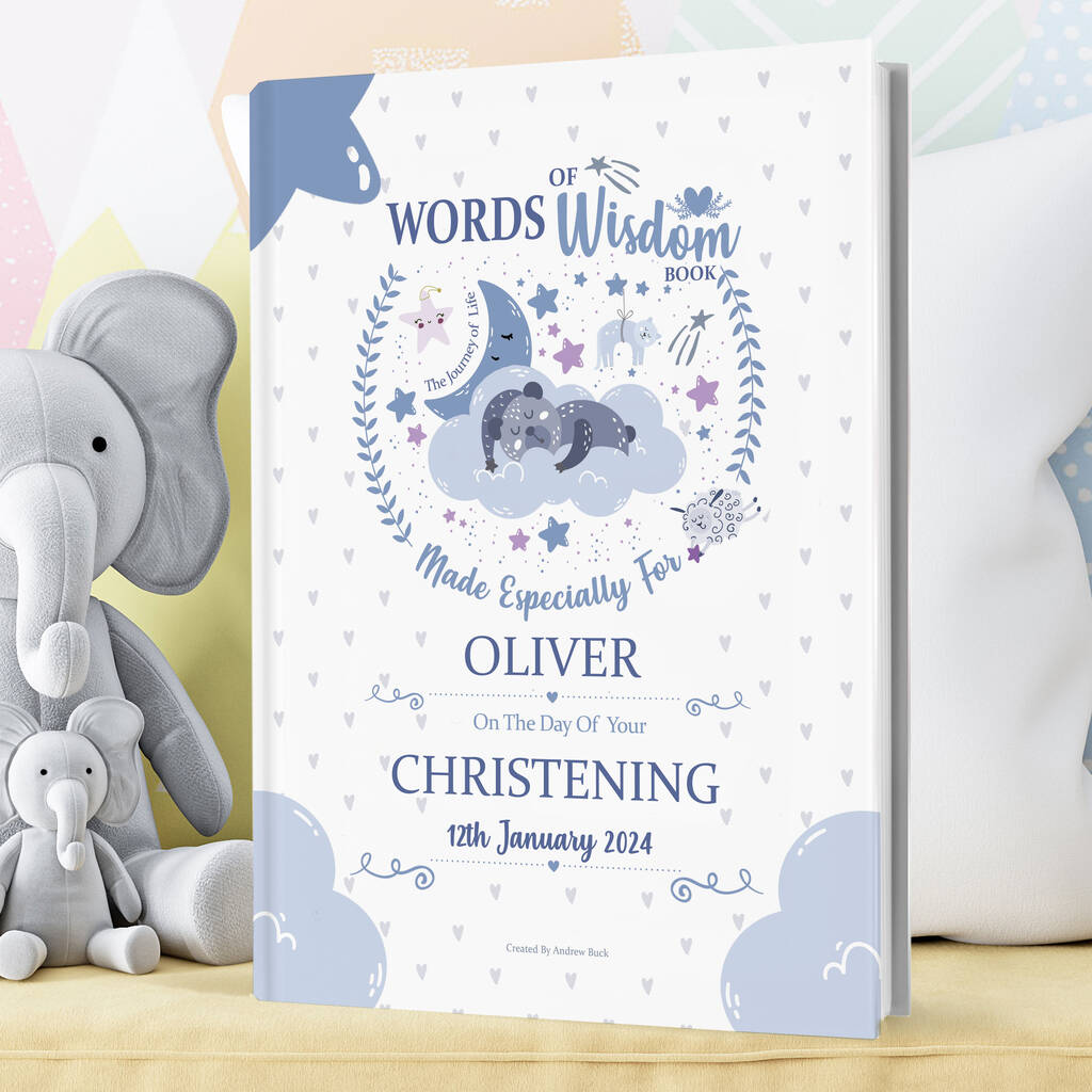 Christening Gift Personalised Book Words Of Wisdom