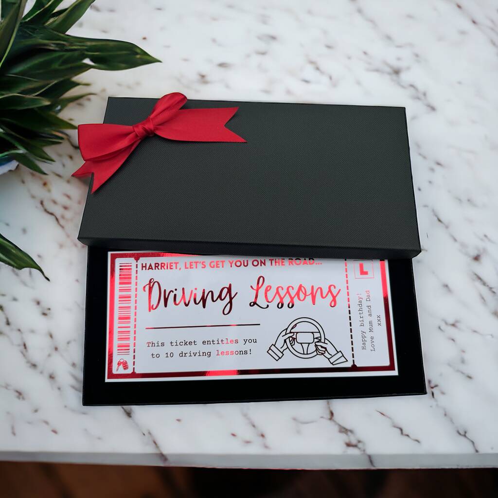Driving Lessons 17th Birthday Personalised Voucher Gift