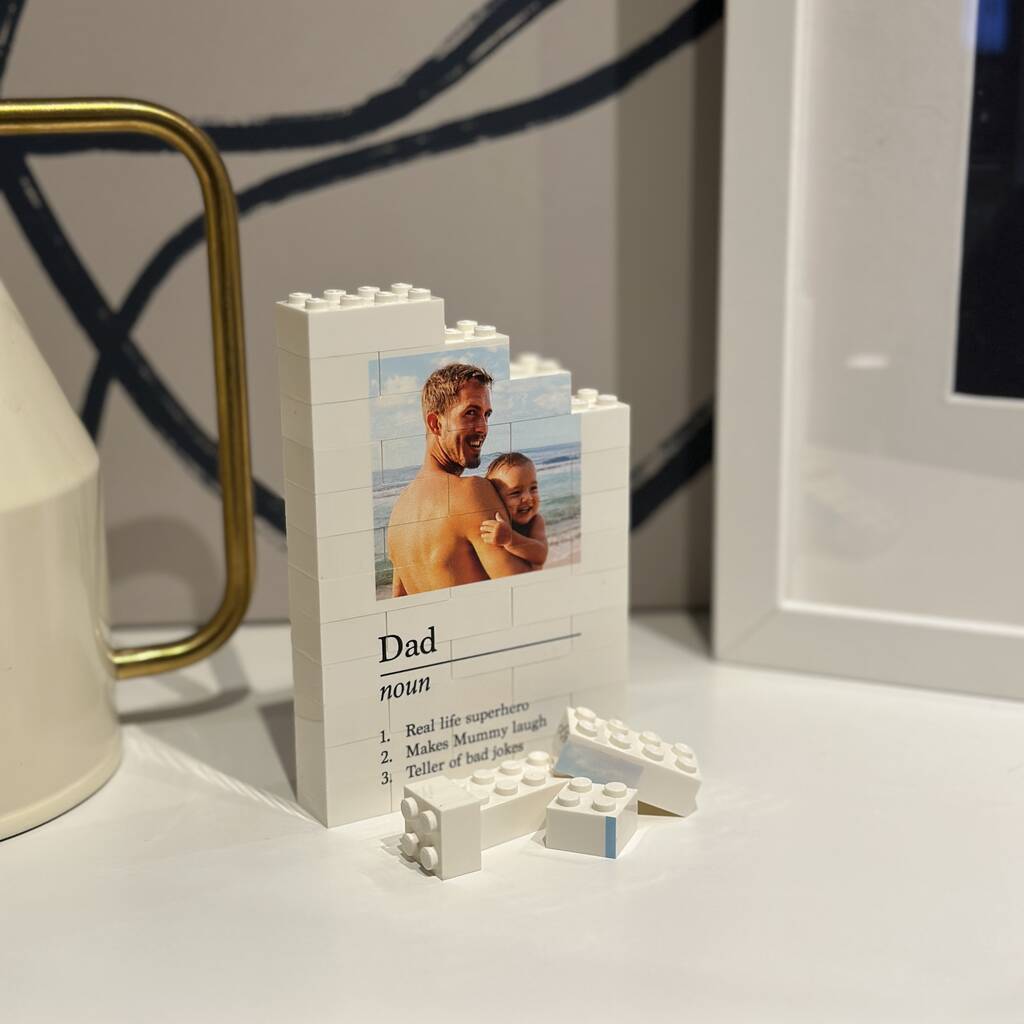 Personalised Dad Lego Brick Photo Block Puzzle