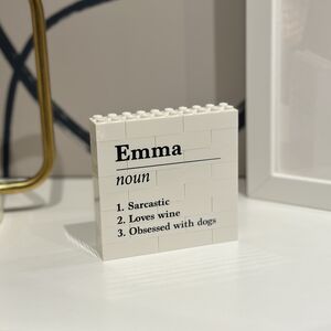 Personalised Name Definition Lego Brick Puzzle Block