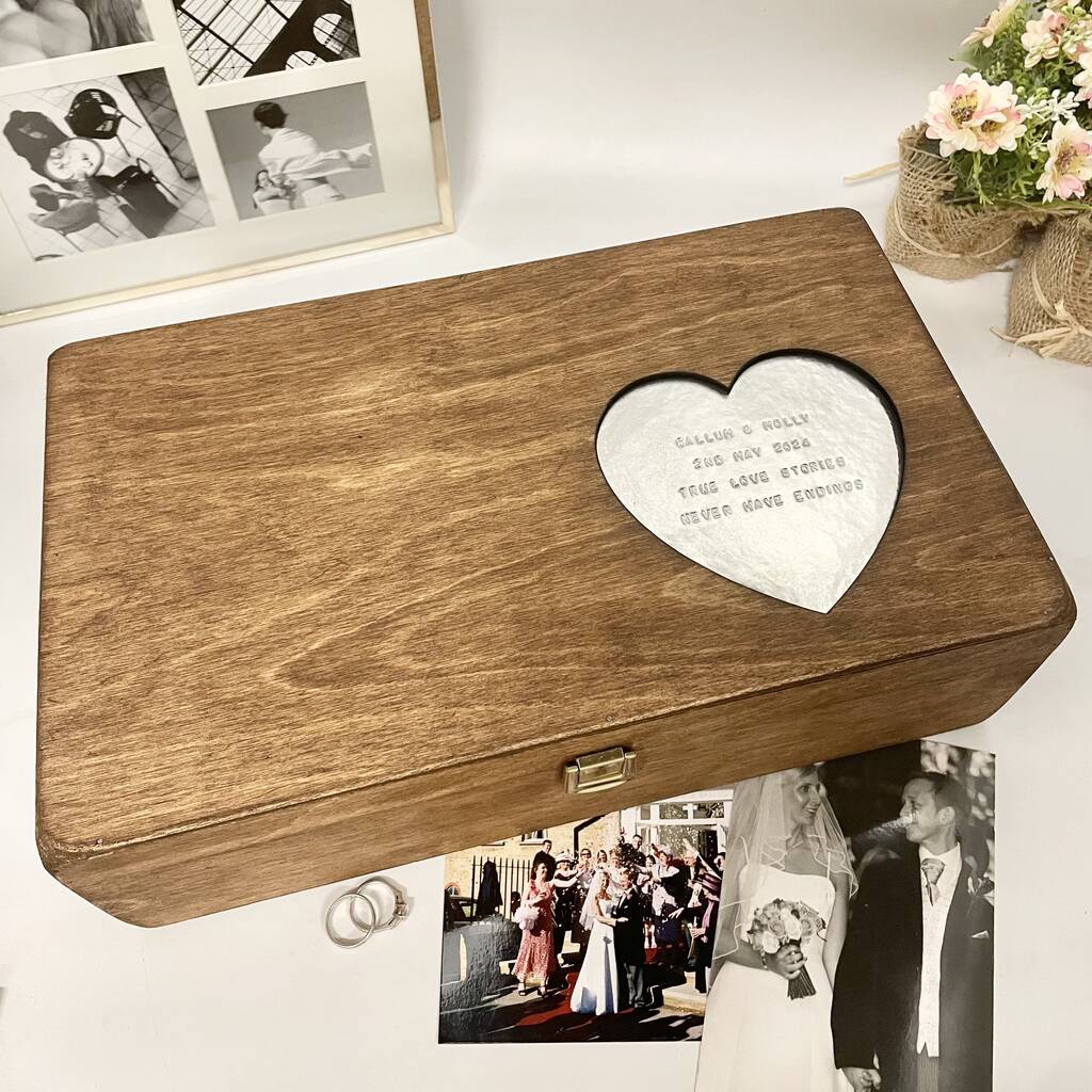 Personalised Wooden Heart Keepsake Box