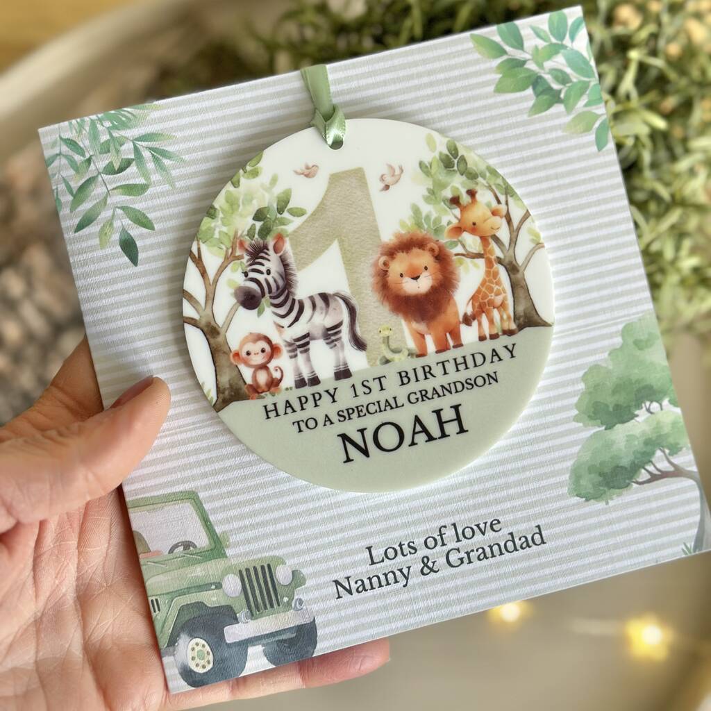 1st Or Any Age Birthday Detachable Keepsake Card Safari