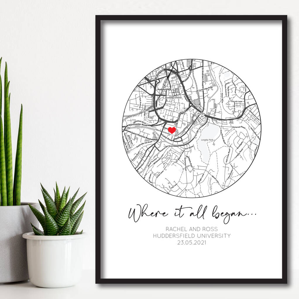 Personalised Where It All Began, Anniversary Gift Print