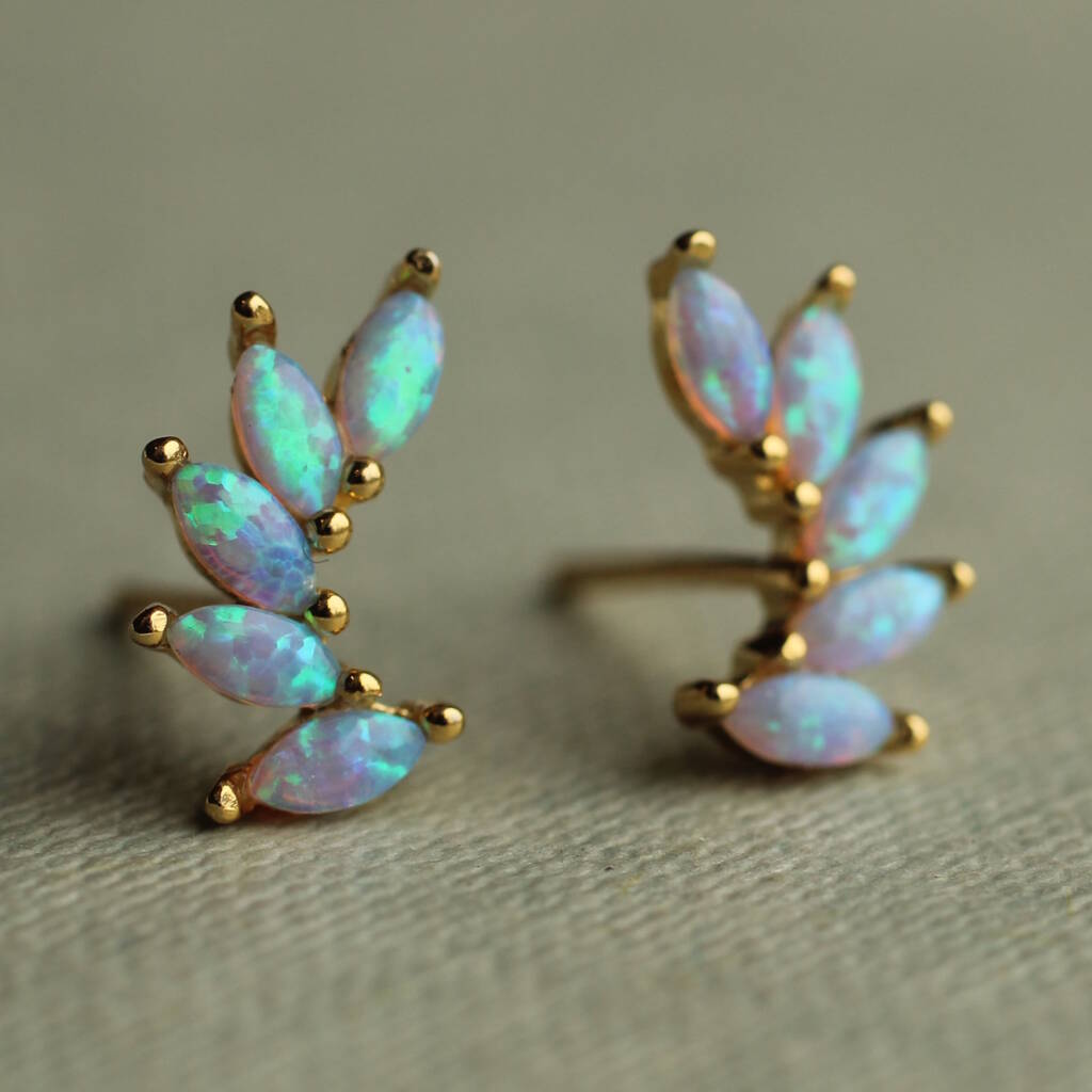 Opal Turquoise Wing Stud Earrings