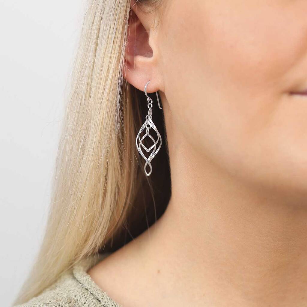 Sterling Silver Triple Twist Earrings