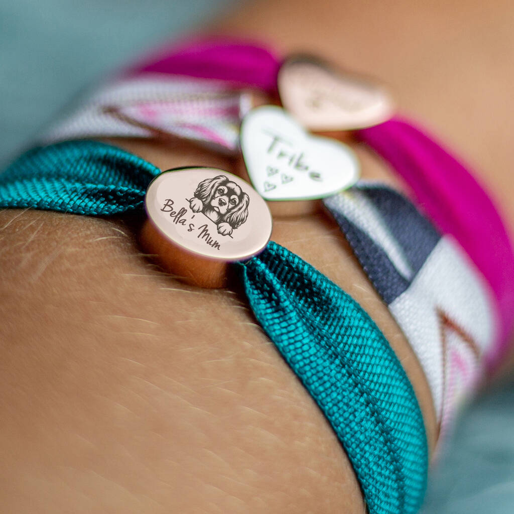 Personalised Stretch Bracelet Gift For Dog Mum