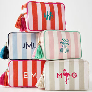 Personalised Candy Stripe Wash Bag