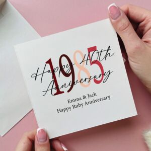 Personalised 40th Anniversary Ruby Wedding Year Card