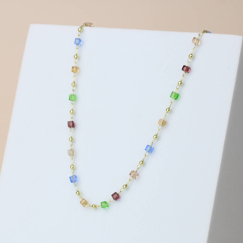 Dainty Colourful Bead Necklace