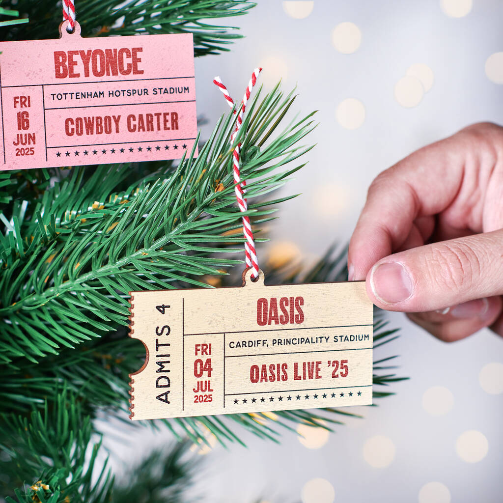 Personalised Favourite Concert Ticket Decoration