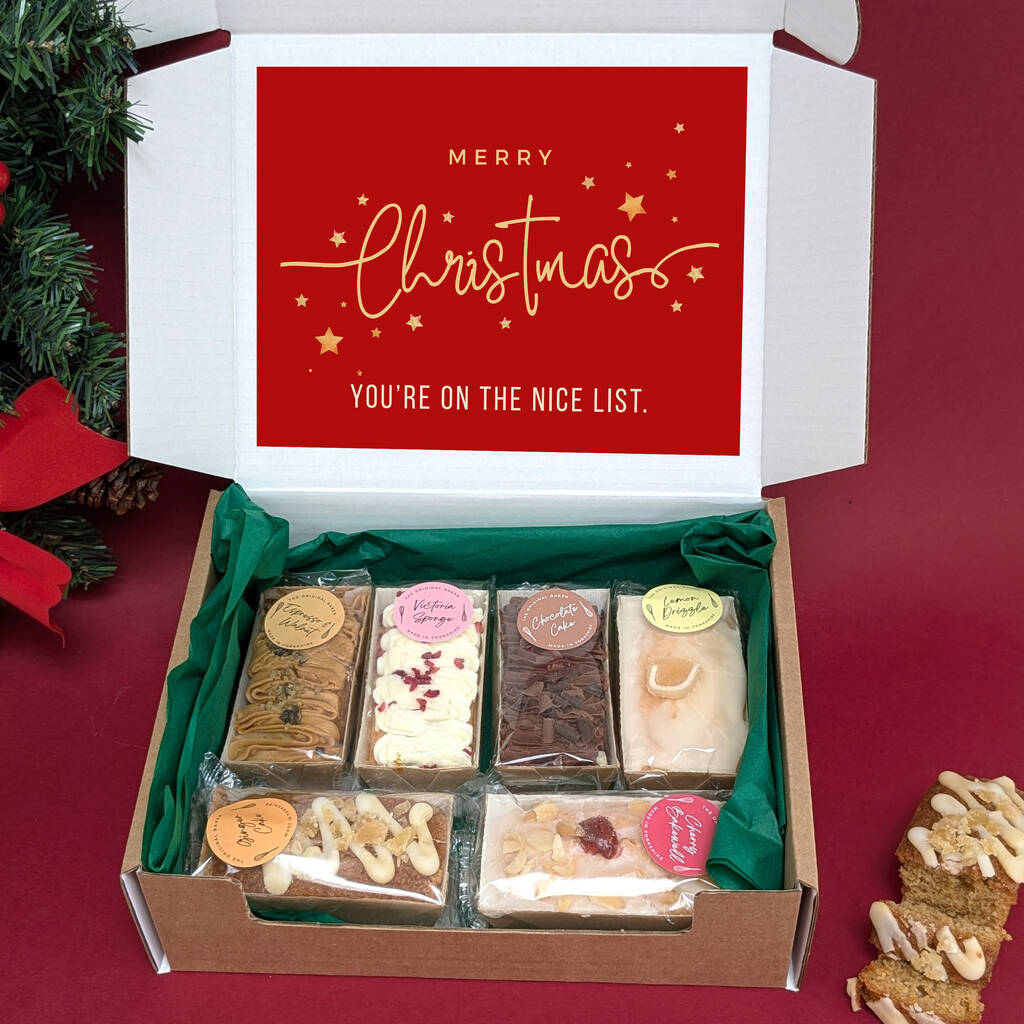 Christmas Six Mini Loaf Cakes Gift Box