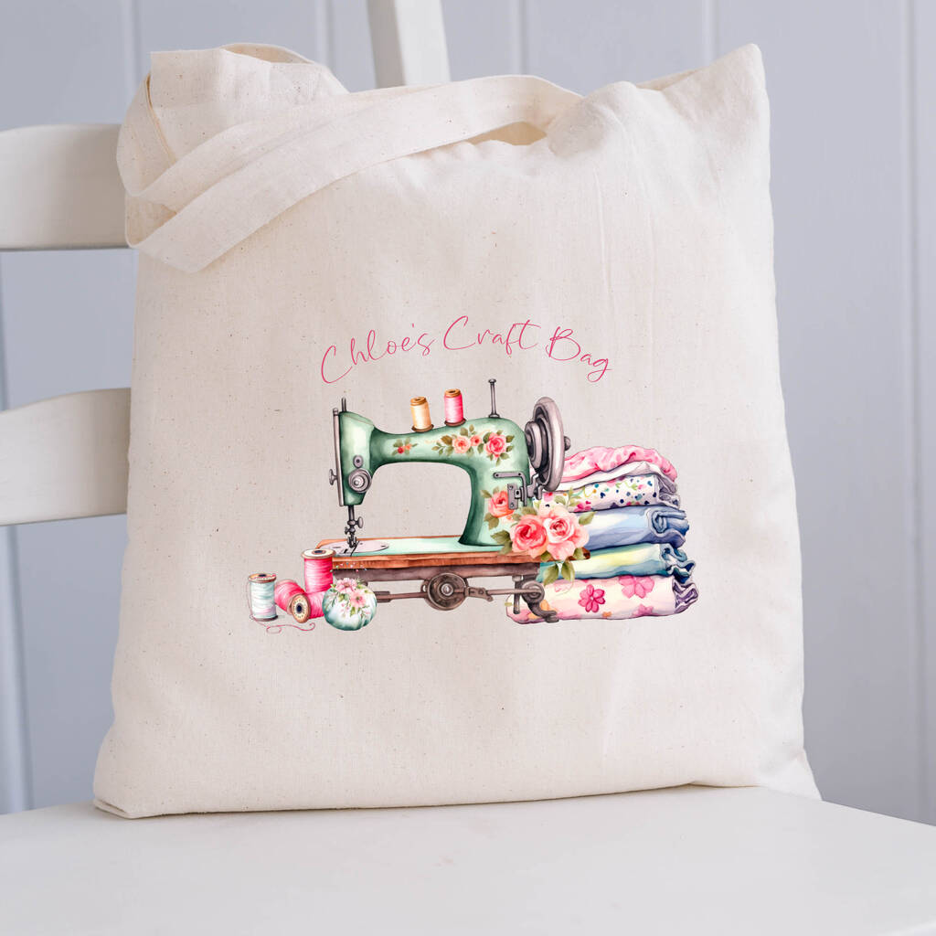 Personalised Cotton Sewing Craft Bag
