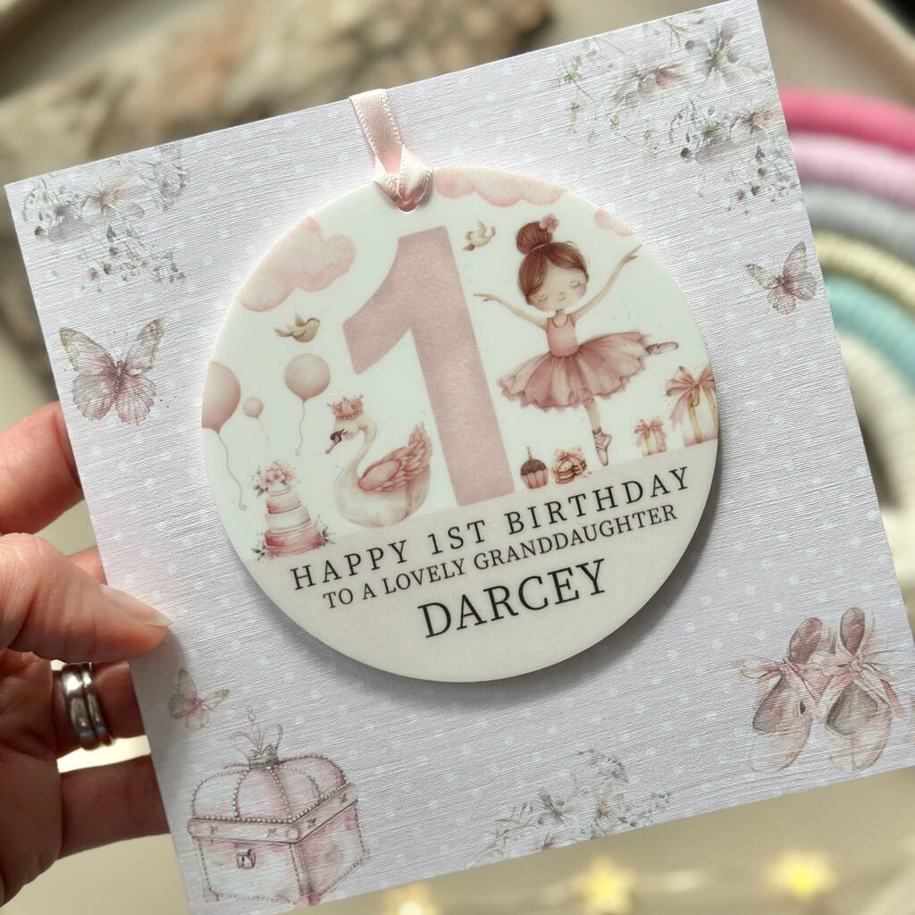 Any Age, Any Relation, 1st Birthday Or Any Age Pink Ballerina Keepsake Card