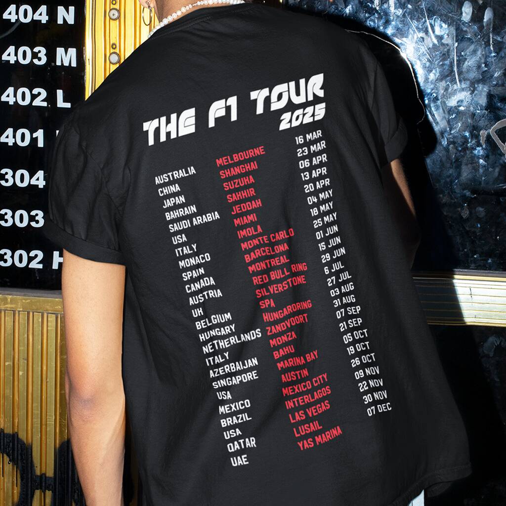 Formula One F1 2025 Calendar Track T Shirt Gift For Him
