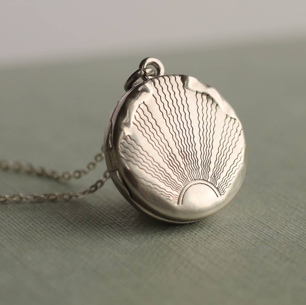 Art Deco Sterling Silver Sunburst Locket