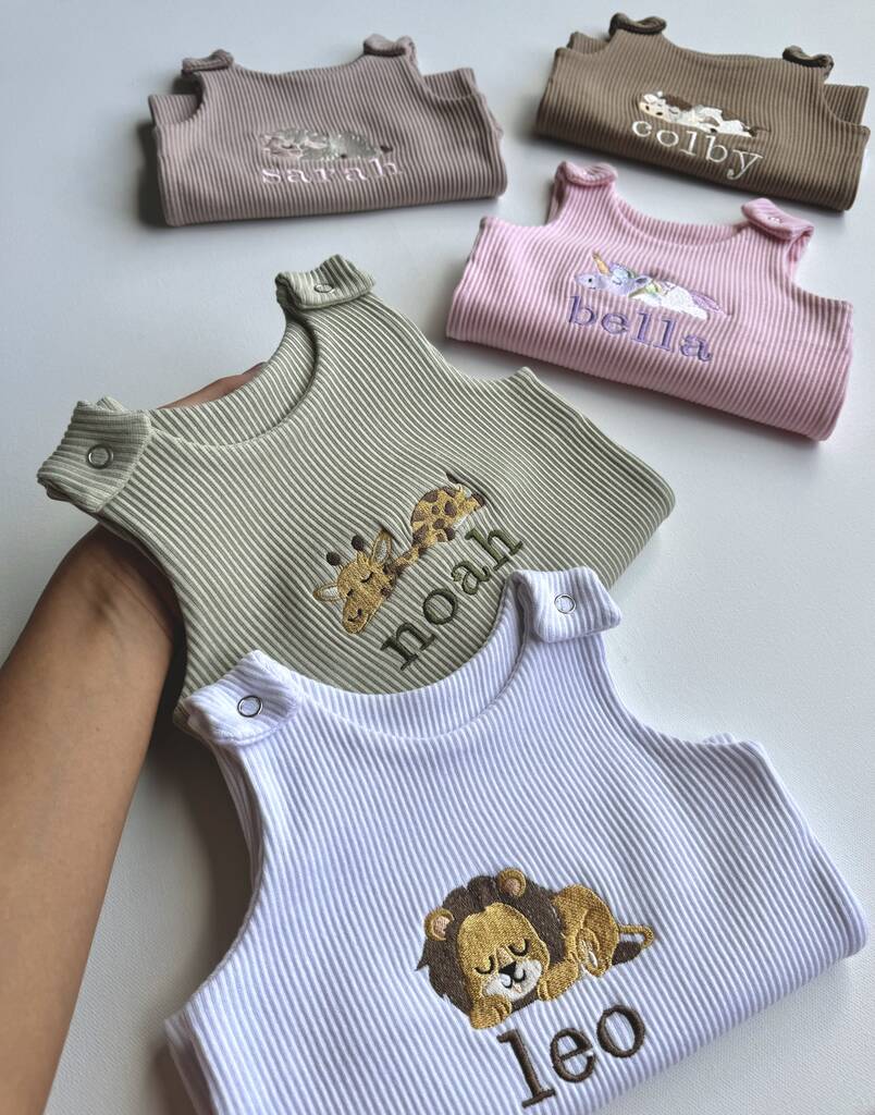 Safari Personalised Baby Dungarees Romper - Personalized Gift