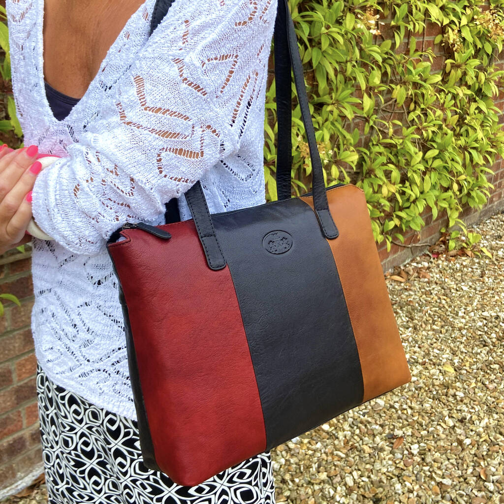 Multi Coloured Genuine Leather Shoulder Bag