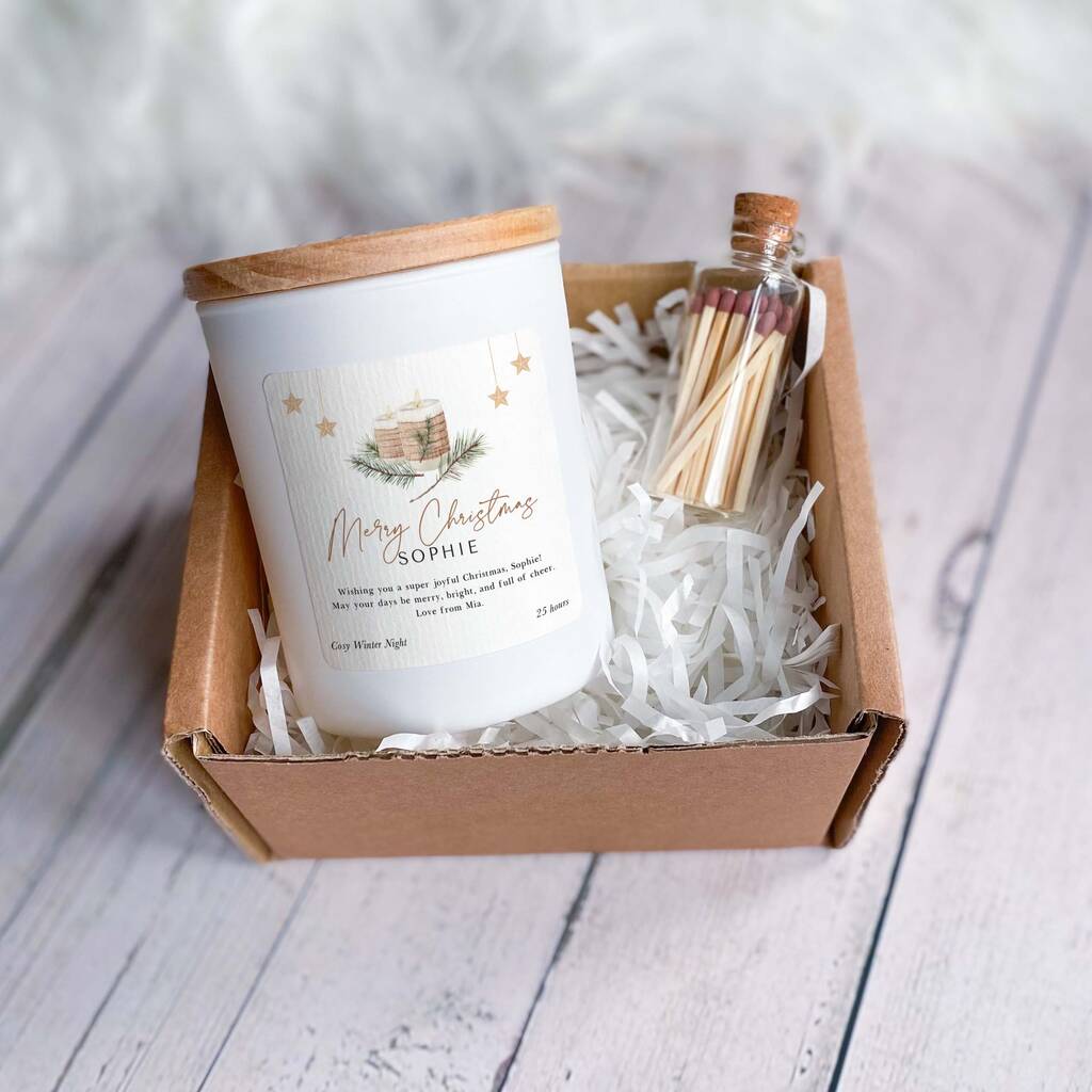 Personalised Christmas Candle Gift Set For Her