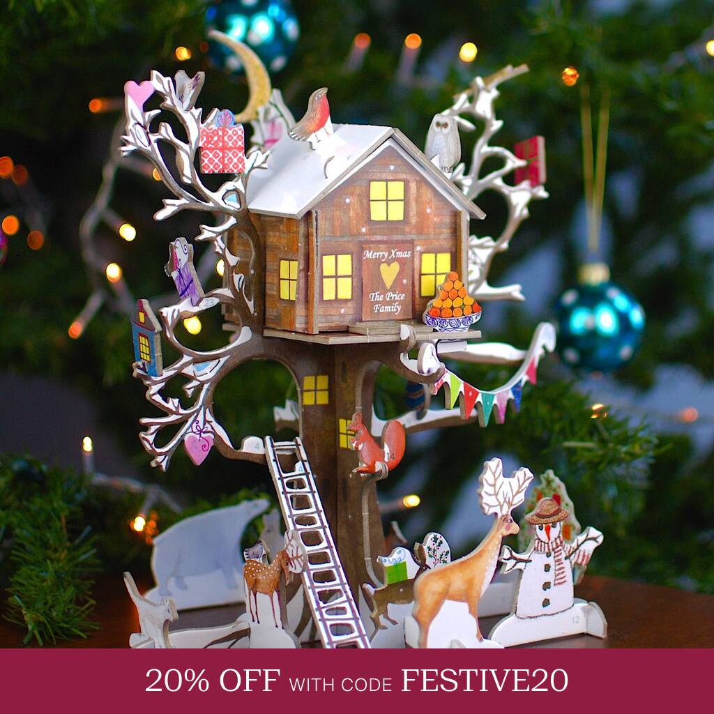 Personalised Treehouse Christmas Advent Calendar