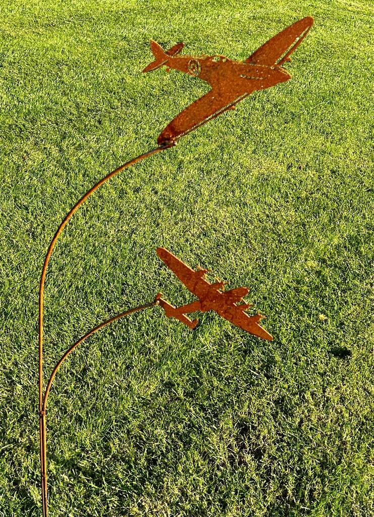 Spitfire And Lancaster Double Garden Art