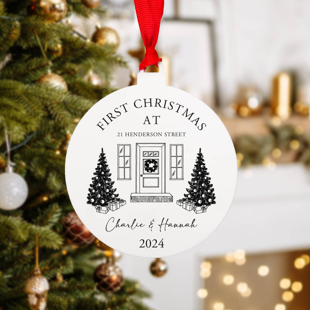 Personalised First Christmas Home Bauble Decoration