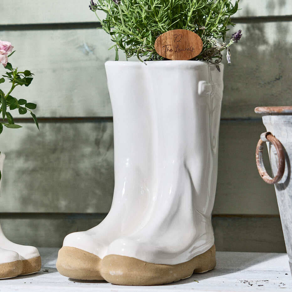 Personalised Large Welly Boots Plant Pots