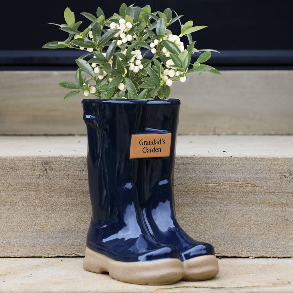 Personalised Welly Boots Garden Planters