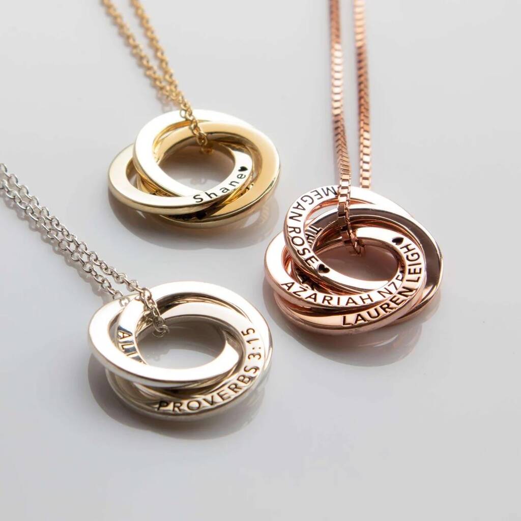 Personalised Russian Ring Necklace