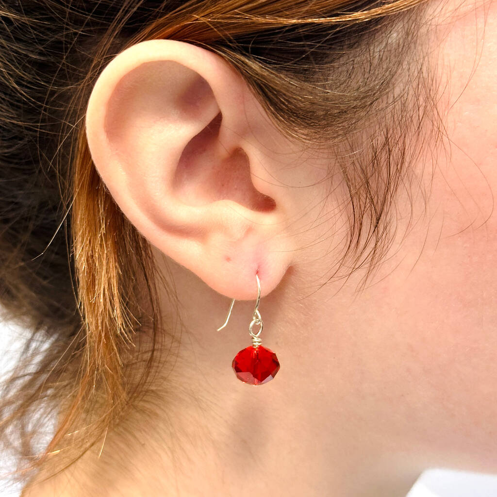 Sterling Silver Crystal Drop Earrings