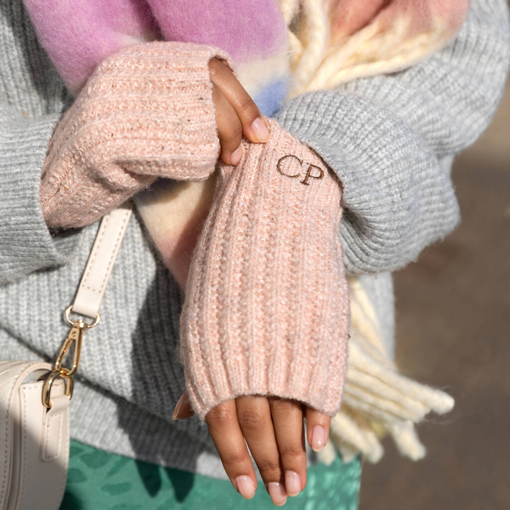 Personalised Embroidered Knitted Hand Warmers