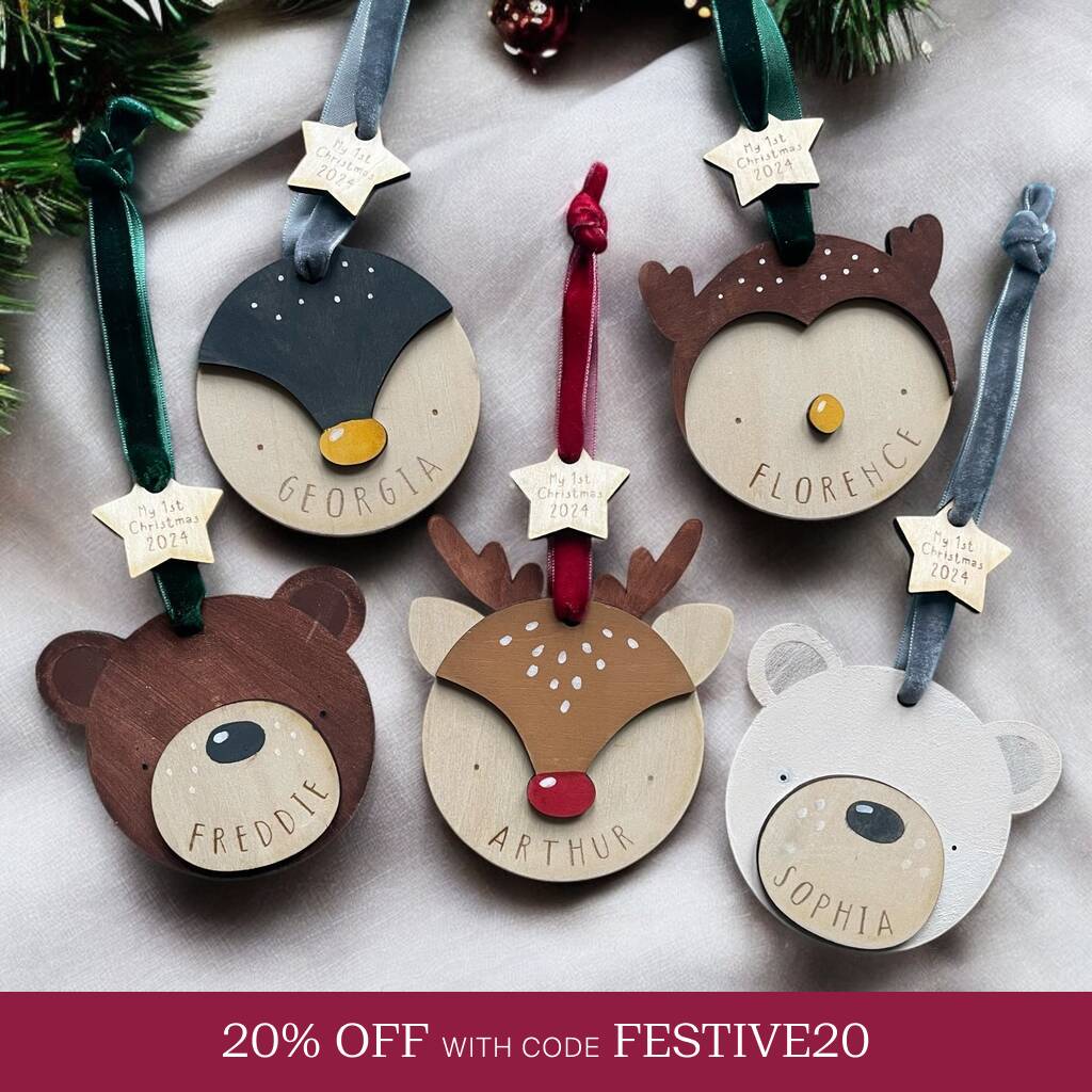 Hand Painted Personalised Christmas Decoration | Polar Bear
