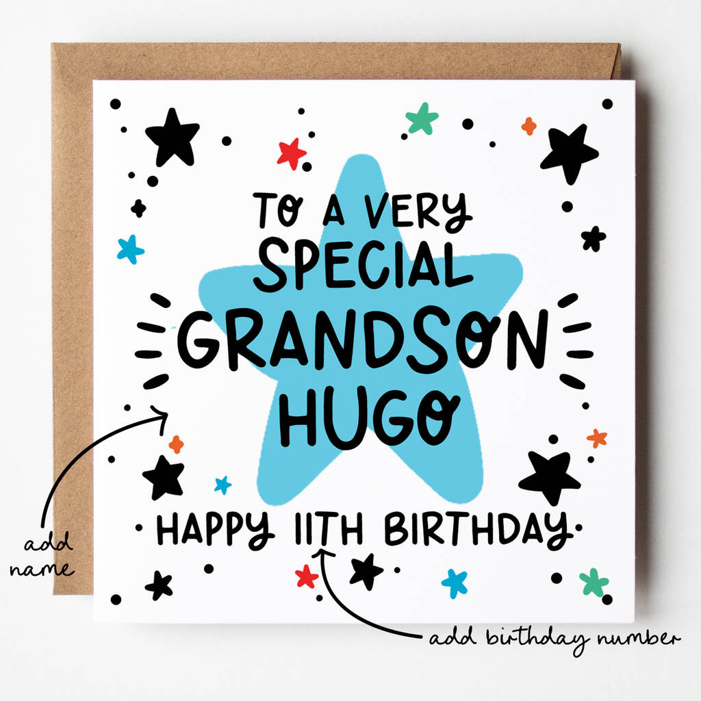 Grandson Birthday Card Any Age