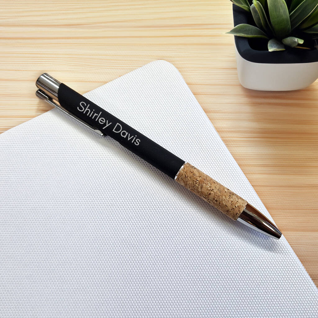 Eco Friendly Aluminium Pen With Cork Grip - Personalised Gift