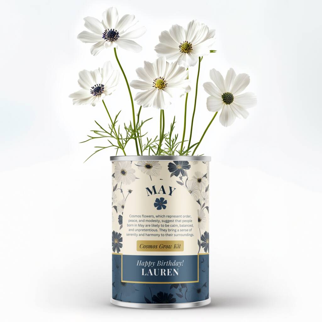 Grow Your Own May Birth Flower Personalised Name Tin