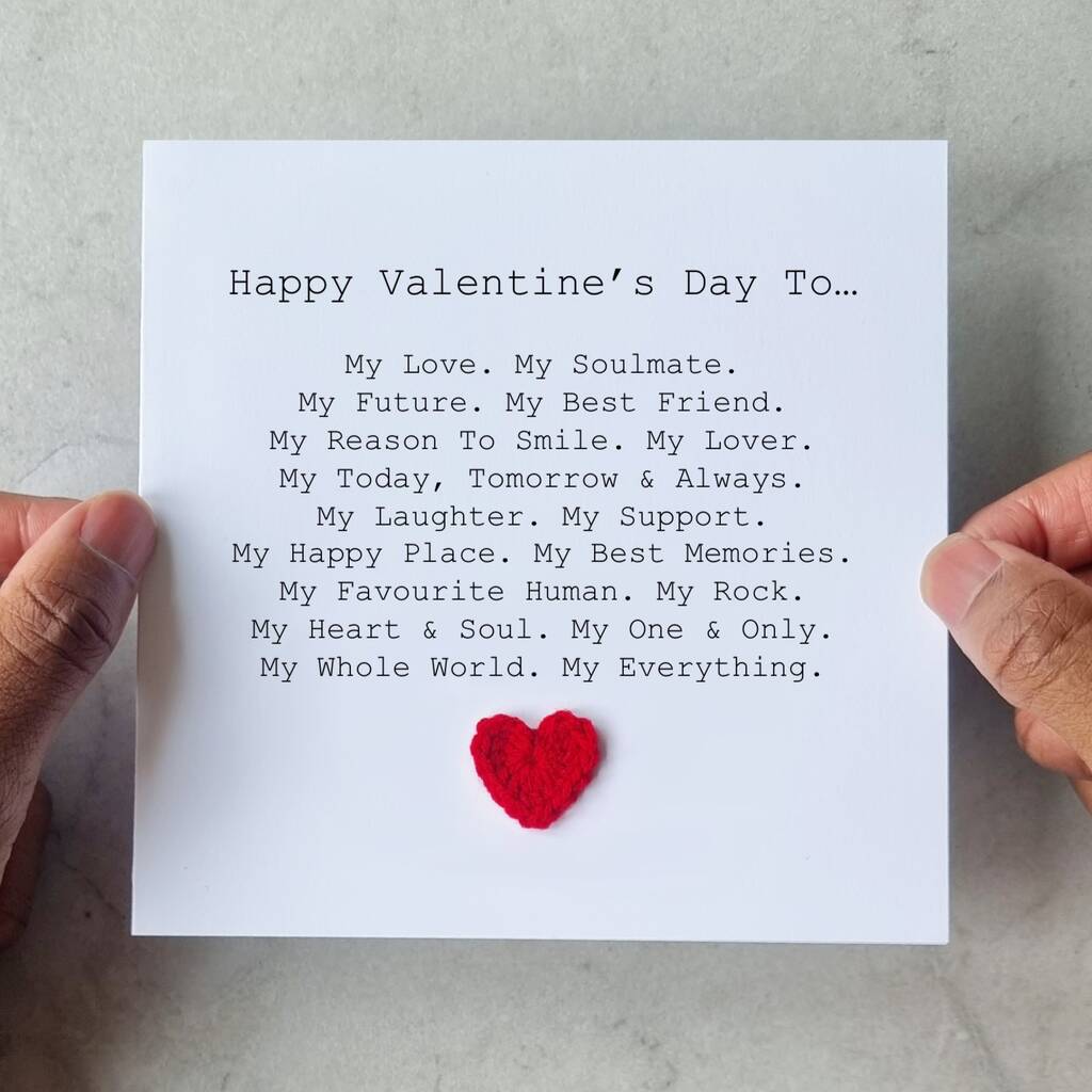 My Everything Crochet Heart Valentine's Day Card