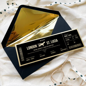 Gold Or Silver Personalised Boarding Pass