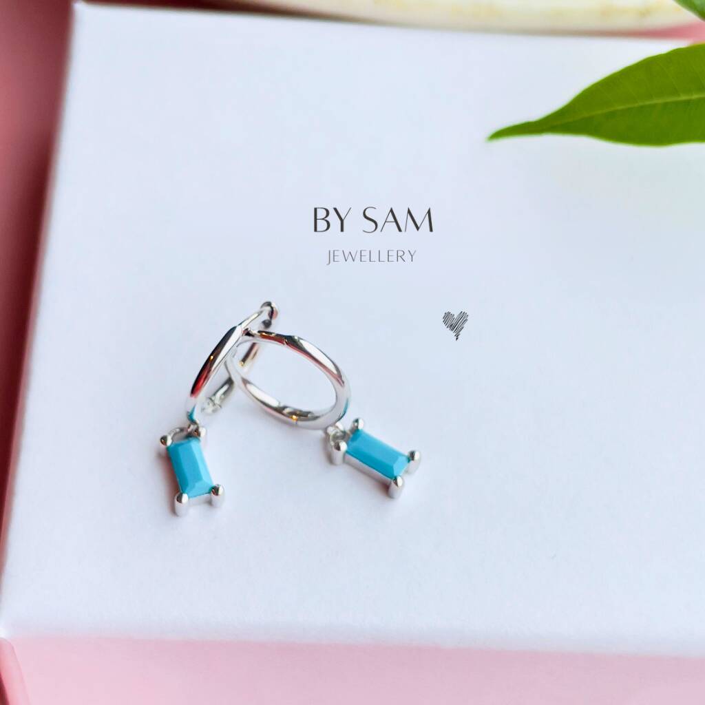 Turquoise Huggie Earrings