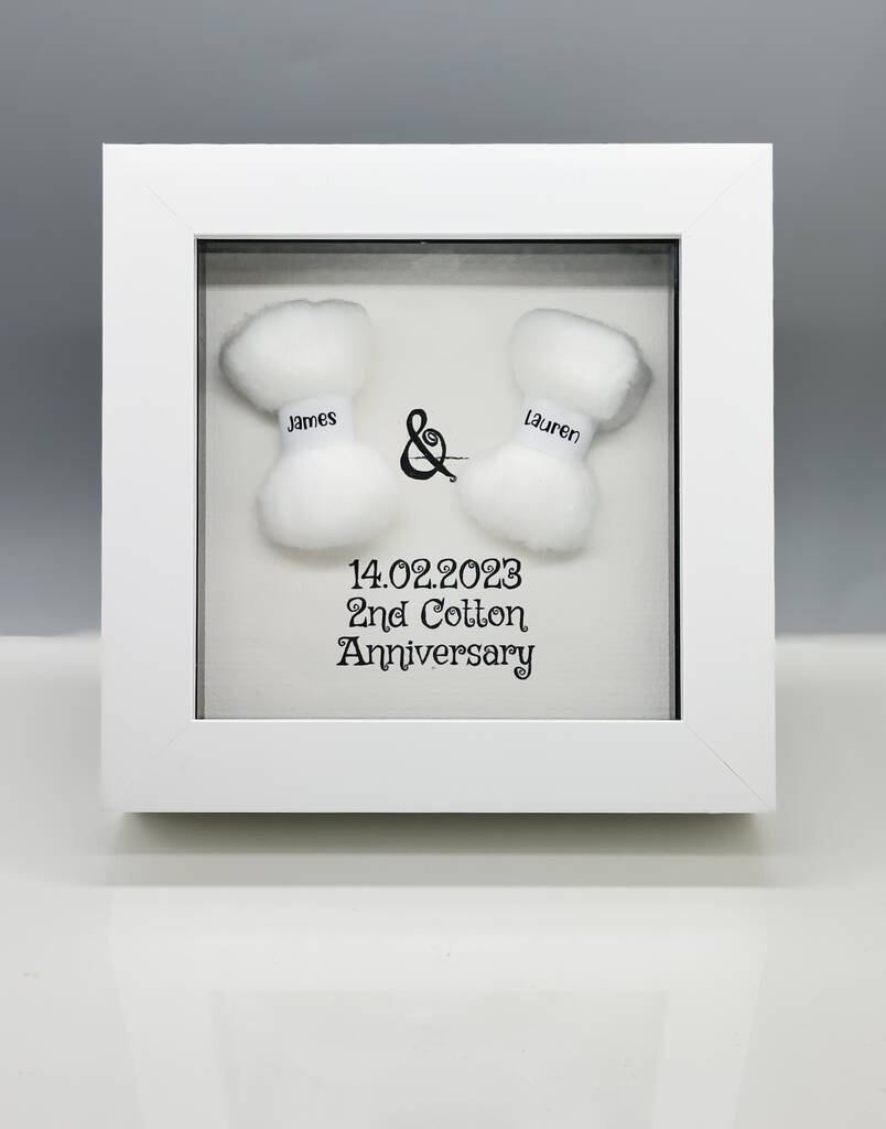 Personalised 2nd Cotton Anniversary Frame Gift