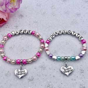 Personalised Granddaughter Bracelet. Granddaughter Gift