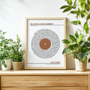Personalised Song Lyrics Print - Wedding Anniversary Gift For Couples