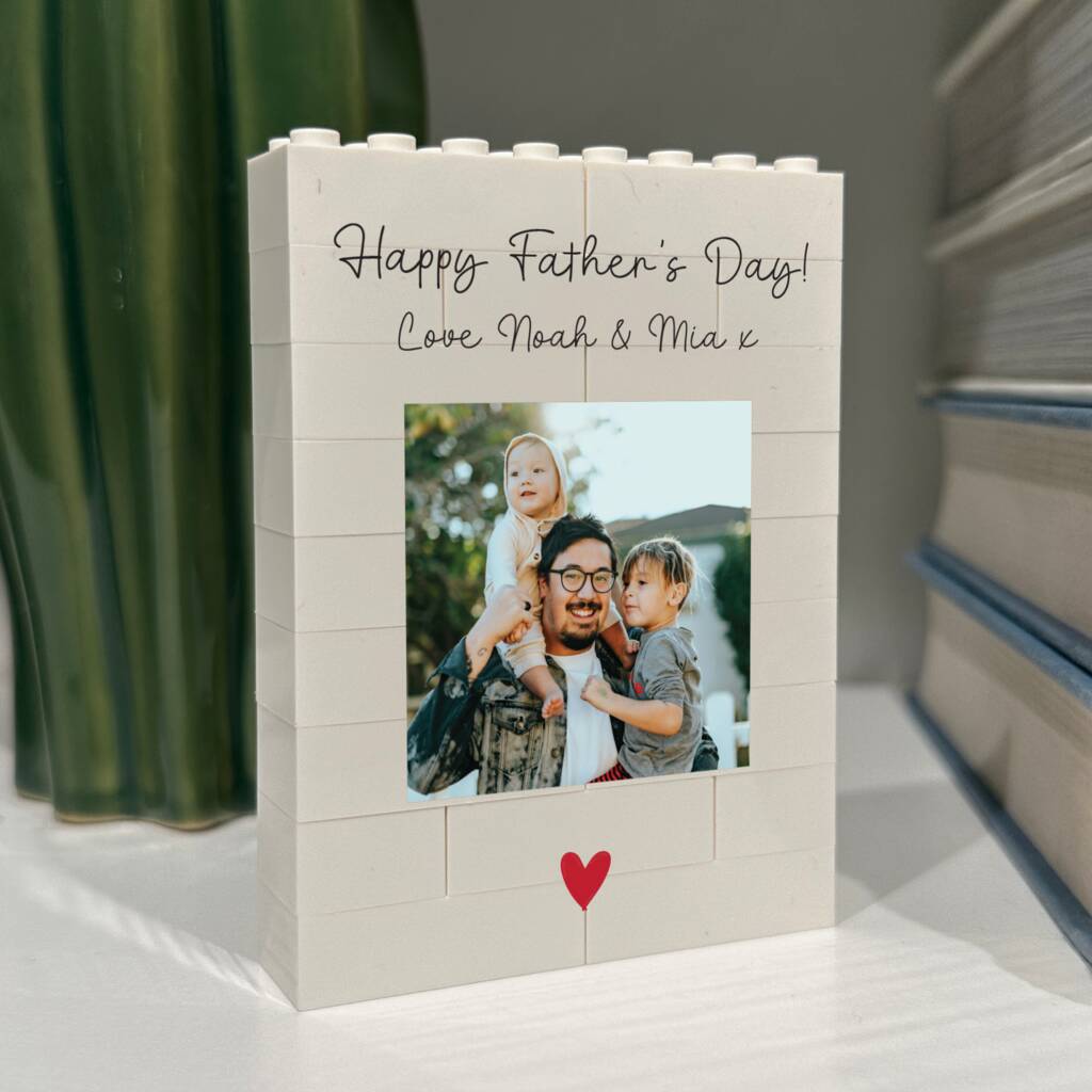 Personalised Father's Day Lego Brick Photo Block
