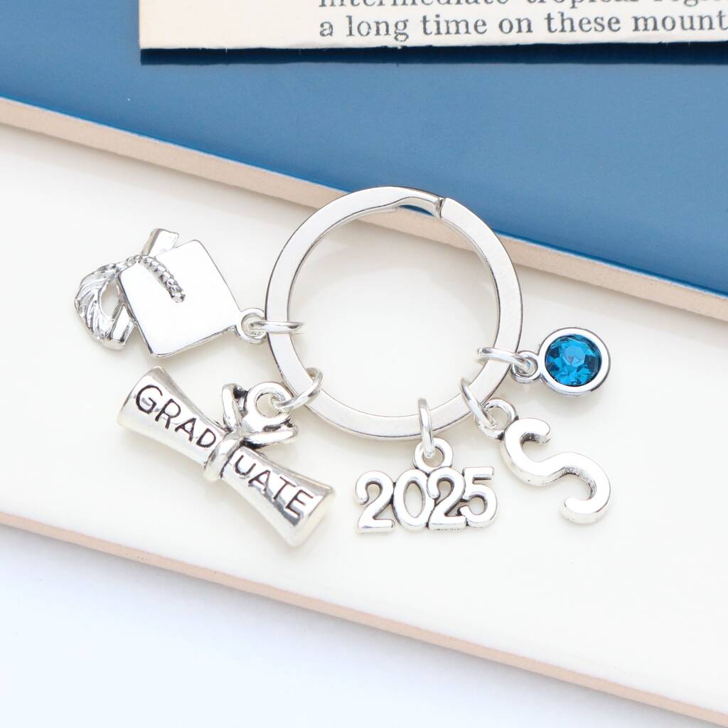 Personalised 2025 Graduation Keyring, Graduation Cap